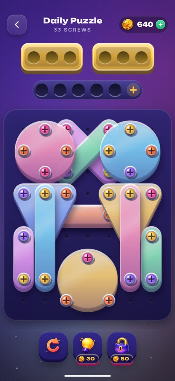 Unscrew: the daily puzzle board